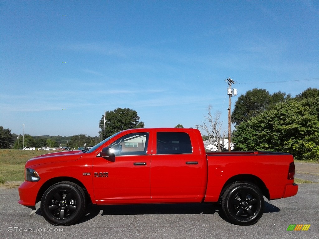 2018 1500 Express Crew Cab 4x4 - Flame Red / Black/Diesel Gray photo #1