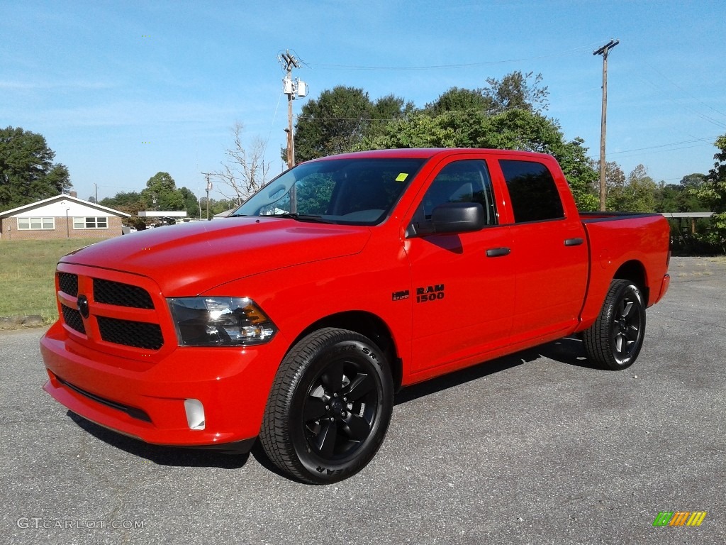 2018 1500 Express Crew Cab 4x4 - Flame Red / Black/Diesel Gray photo #2
