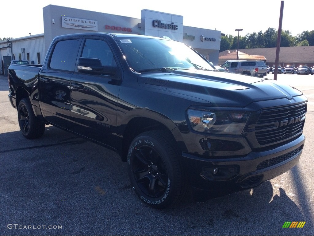 2020 1500 Big Horn Night Edition Crew Cab 4x4 - Diamond Black Crystal Pearl / Black photo #1