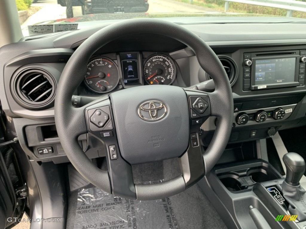 2019 Toyota Tacoma SR Double Cab 4x4 Cement Gray Steering Wheel Photo #135327382