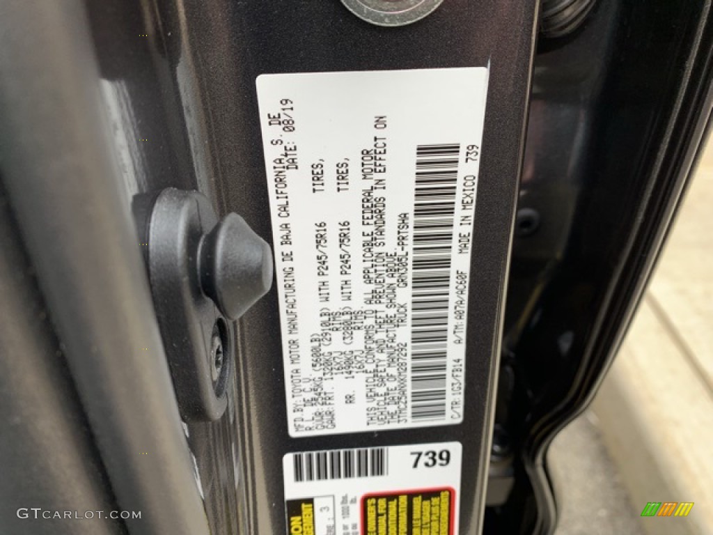 2019 Tacoma Color Code 1G3 for Magnetic Gray Metallic Photo #135327460