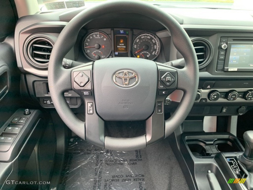 2019 Toyota Tacoma SR Double Cab 4x4 Cement Gray Steering Wheel Photo #135327757