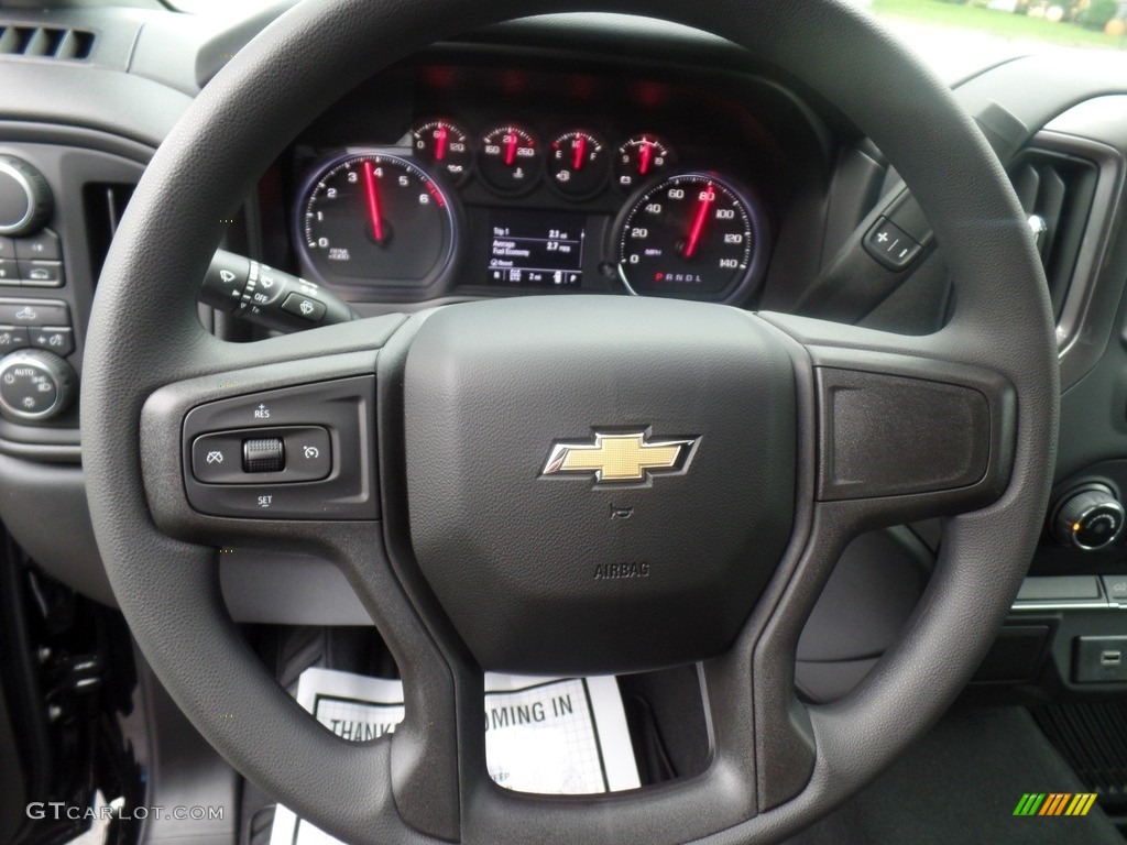 2020 Chevrolet Silverado 1500 Custom Double Cab 4x4 Jet Black Steering Wheel Photo #135328063