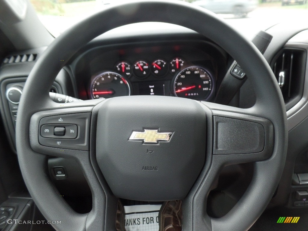2020 Chevrolet Silverado 1500 Custom Double Cab 4x4 Jet Black Steering Wheel Photo #135328237