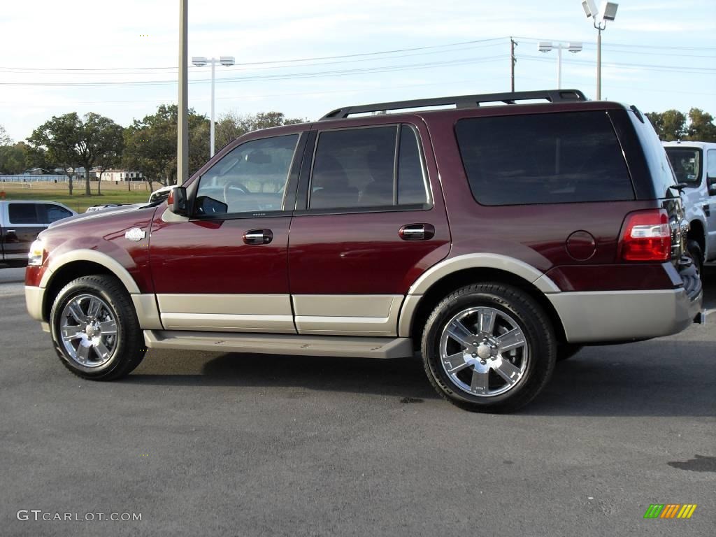 2009 Expedition King Ranch - Royal Red Metallic / Charcoal Black/Chaparral Leather photo #3
