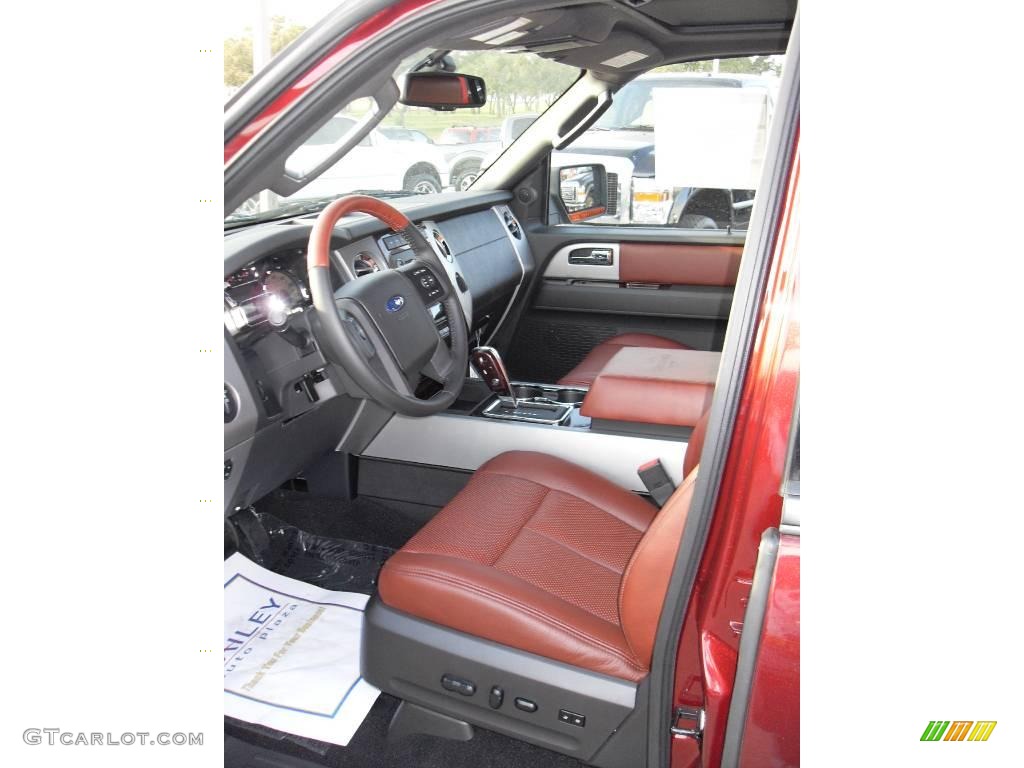 2009 Expedition King Ranch - Royal Red Metallic / Charcoal Black/Chaparral Leather photo #11
