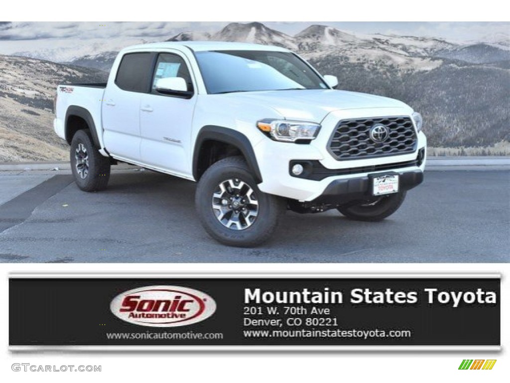 2020 Tacoma TRD Off Road Double Cab 4x4 - Super White / TRD Cement/Black photo #1