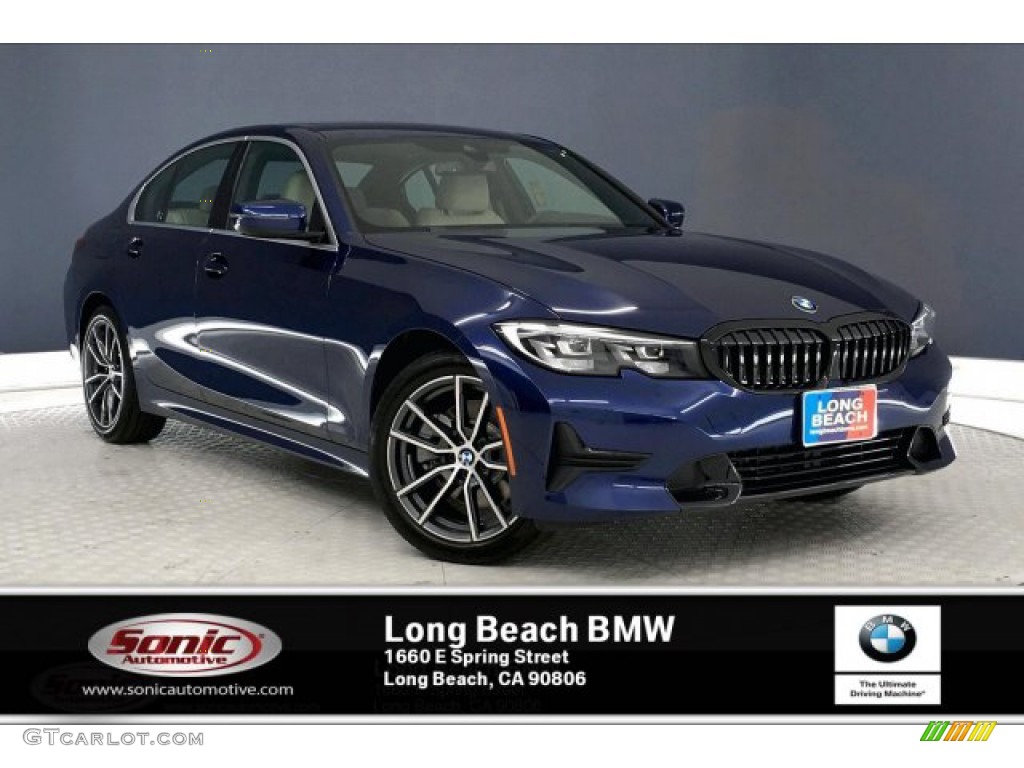 2020 3 Series 330i Sedan - Mediterranean Blue Metallic / Canberra Beige photo #1