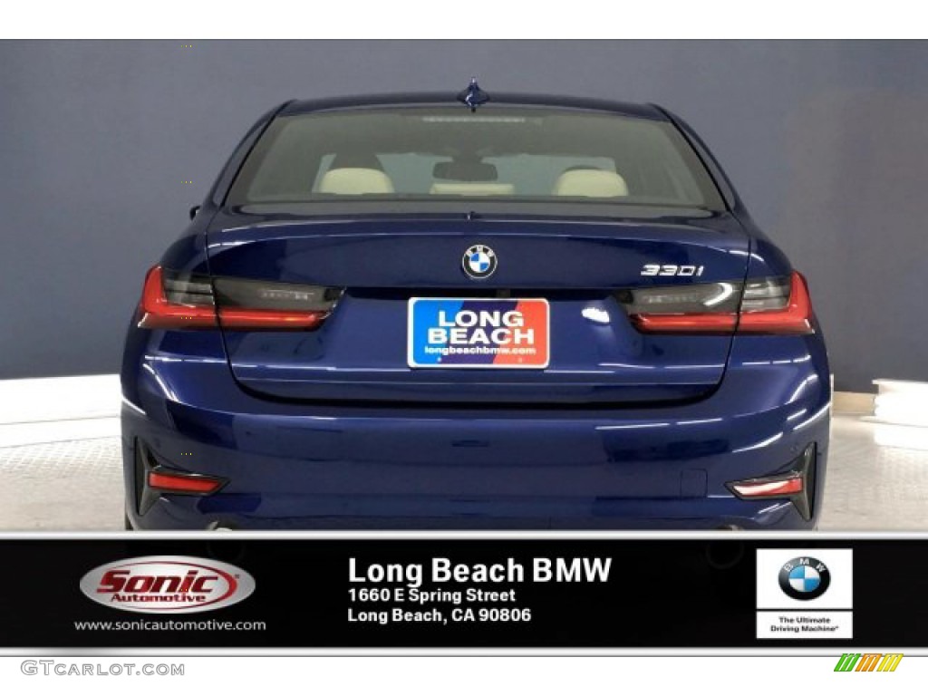 2020 3 Series 330i Sedan - Mediterranean Blue Metallic / Canberra Beige photo #3