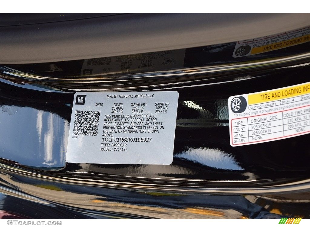 2019 Chevrolet Camaro ZL1 Coupe Info Tag Photos