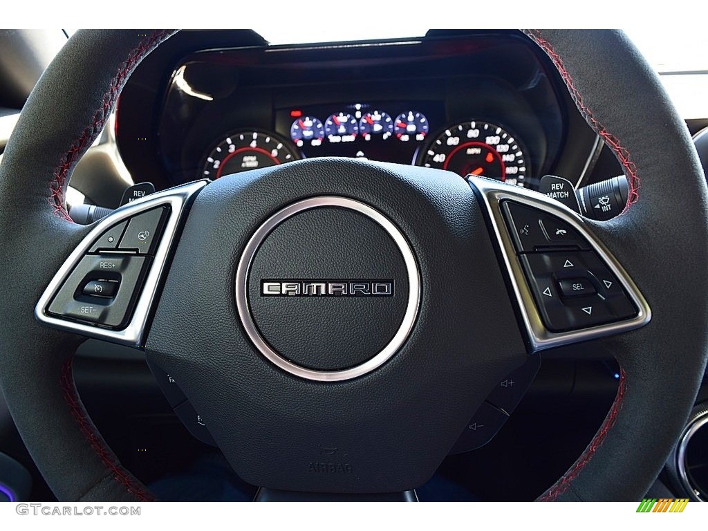 2019 Chevrolet Camaro ZL1 Coupe Jet Black Steering Wheel Photo #135349082