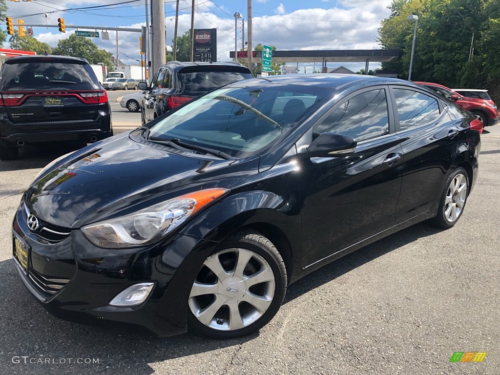 2012 Elantra Limited - Midnight Black / Black photo #1