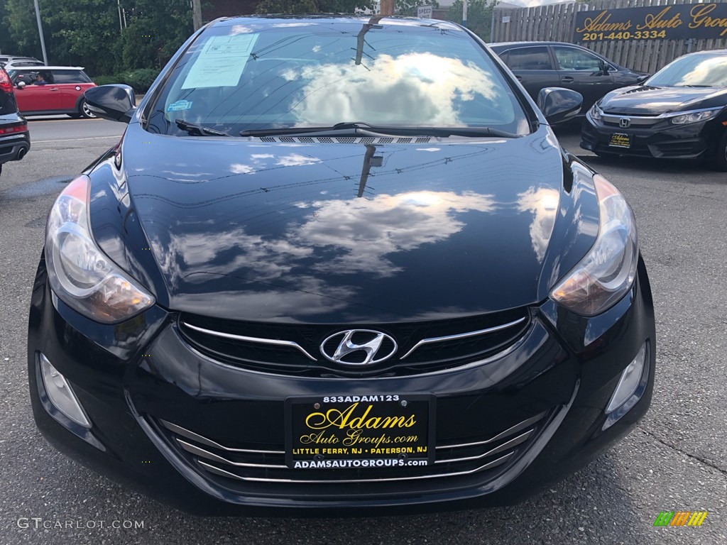 2012 Elantra Limited - Midnight Black / Black photo #2