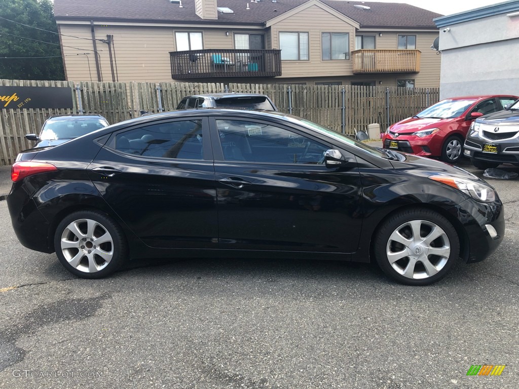 2012 Elantra Limited - Midnight Black / Black photo #3