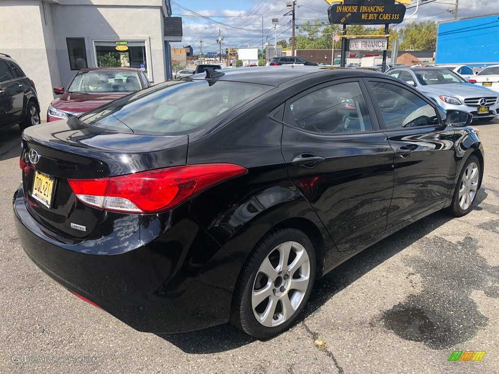 2012 Elantra Limited - Midnight Black / Black photo #4