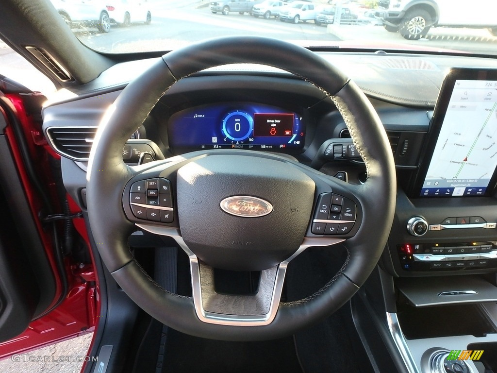 2020 Ford Explorer Platinum 4WD Ebony Steering Wheel Photo #135352649