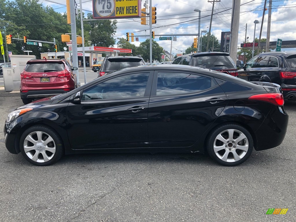 2012 Elantra Limited - Midnight Black / Black photo #7