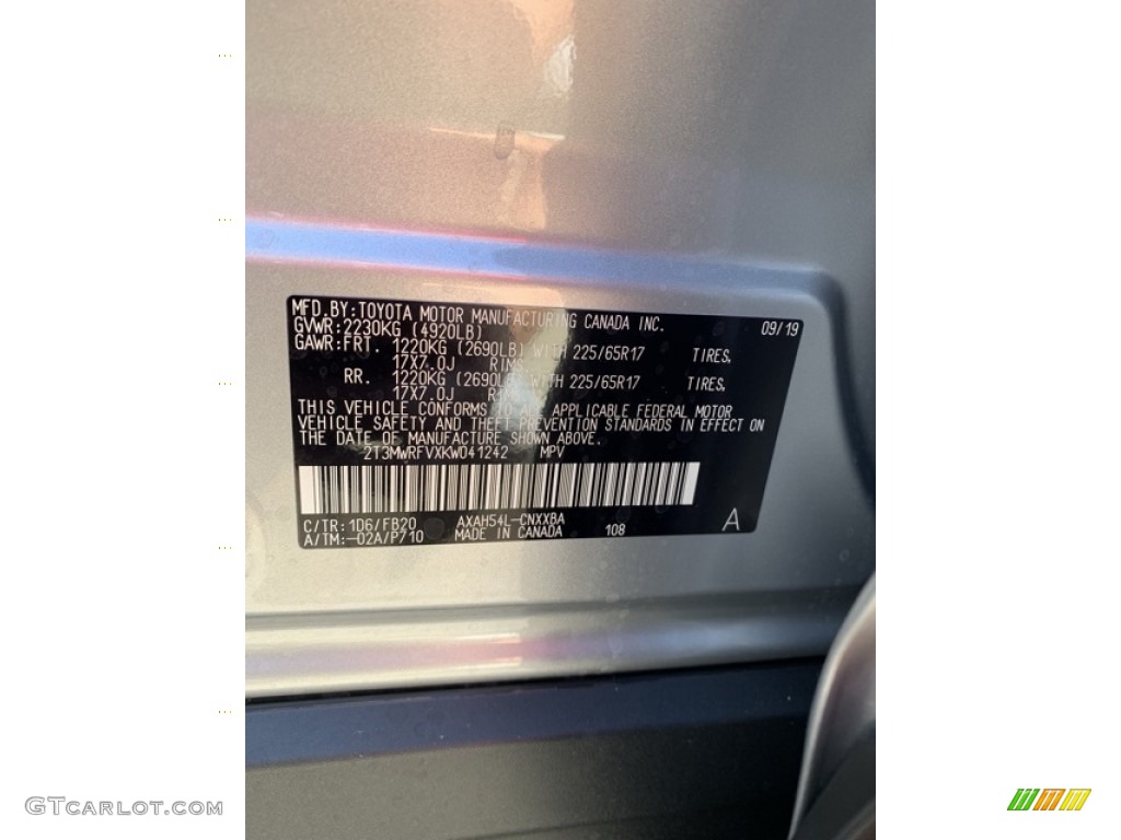 2019 RAV4 LE AWD Hybrid - Silver Sky Metallic / Black photo #11