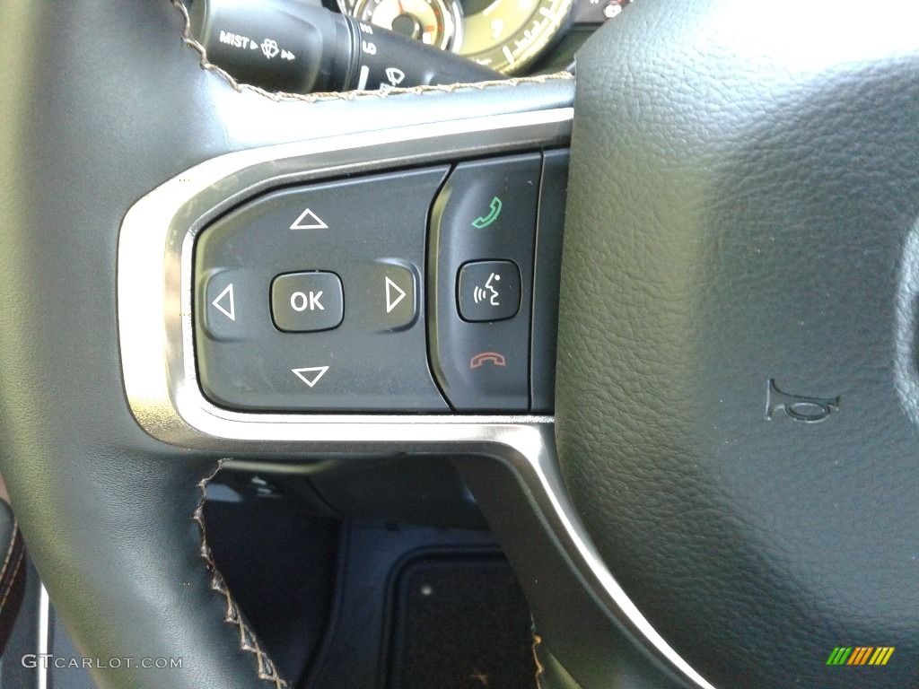2020 Ram 1500 Longhorn Crew Cab 4x4 New Saddle/Black Steering Wheel Photo #135354293