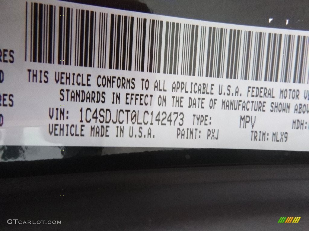 2020 Durango Color Code PXJ for DB Black Photo #135365924