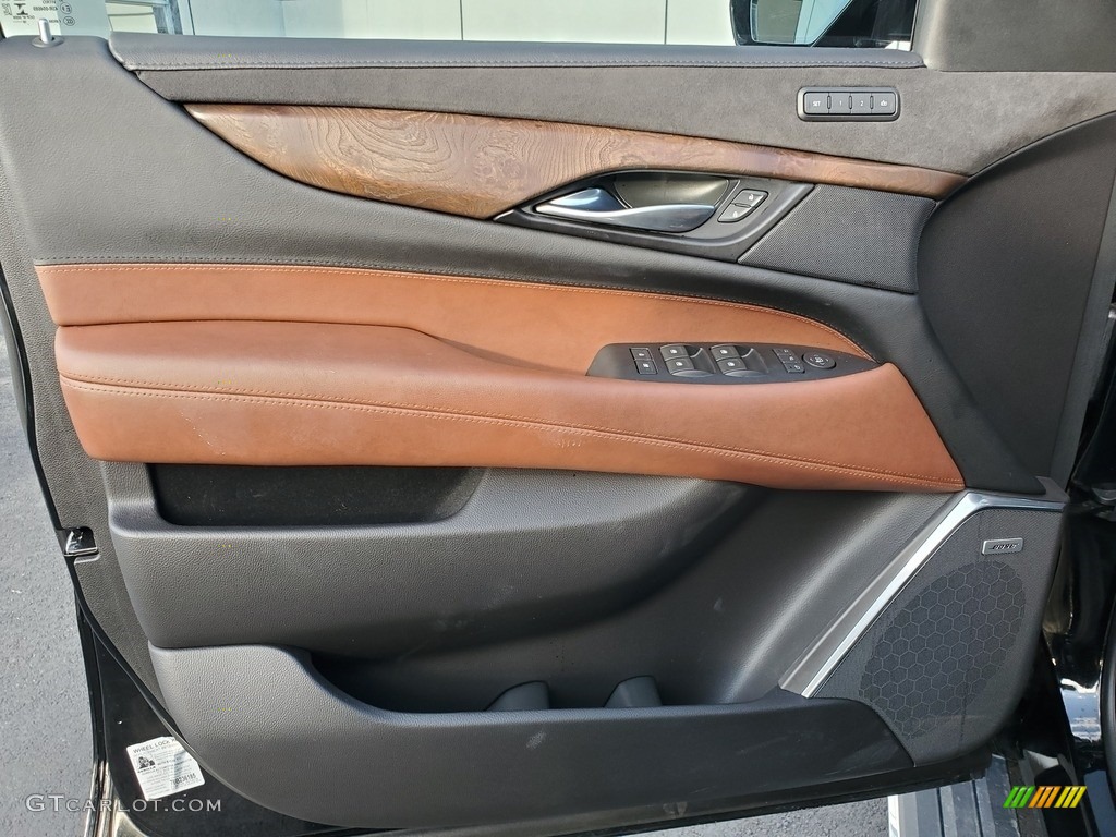 2019 Cadillac Escalade Premium Luxury Kona Brown/Jet Black Accents Door Panel Photo #135366380