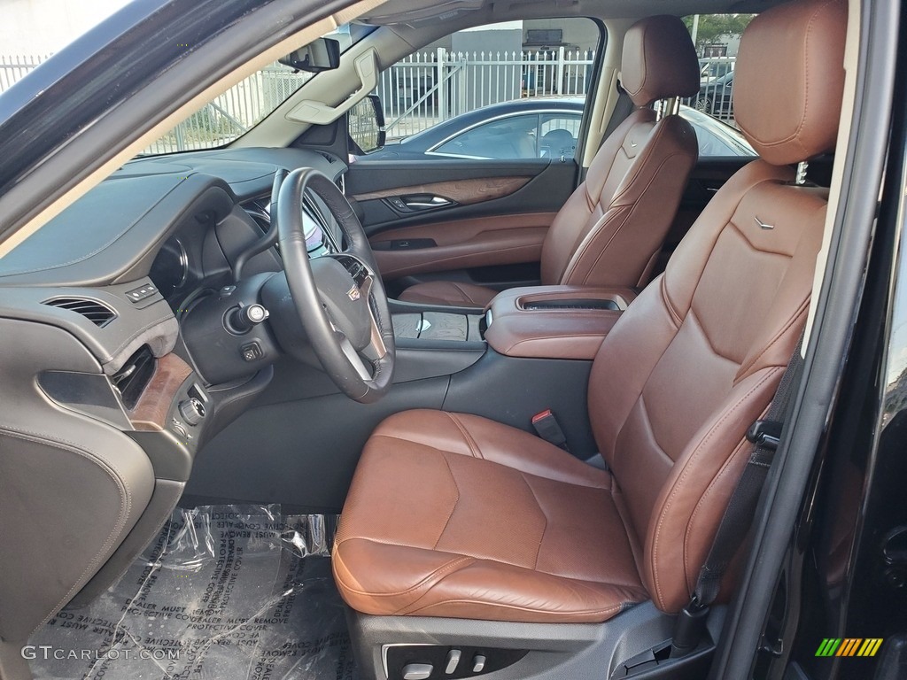 Kona Brown/Jet Black Accents Interior 2019 Cadillac Escalade Premium Luxury Photo #135366401