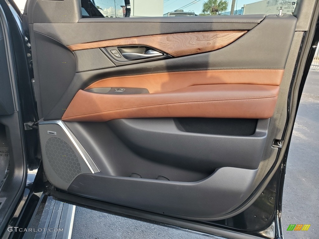 2019 Cadillac Escalade Premium Luxury Kona Brown/Jet Black Accents Door Panel Photo #135366575