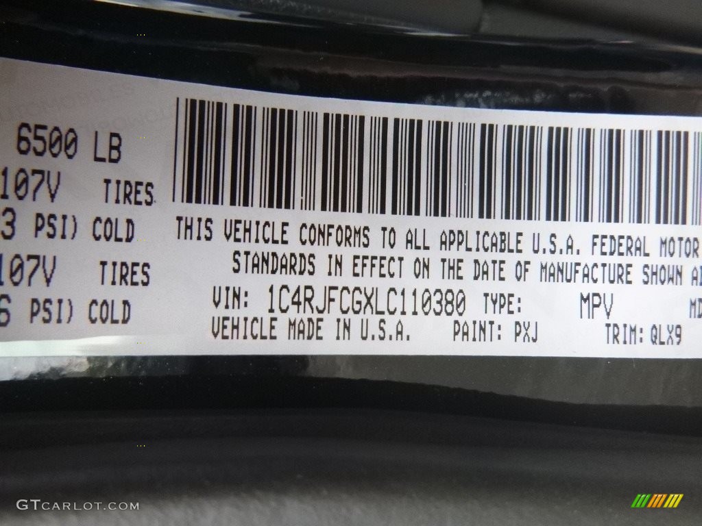 2020 Jeep Grand Cherokee Overland 4x4 Color Code Photos