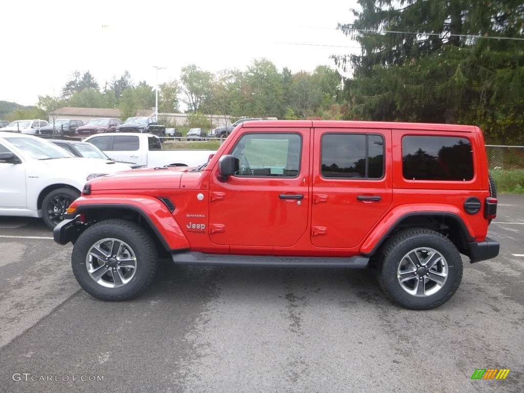 Firecracker Red 2020 Jeep Wrangler Unlimited Sahara 4x4 Exterior Photo #135368519