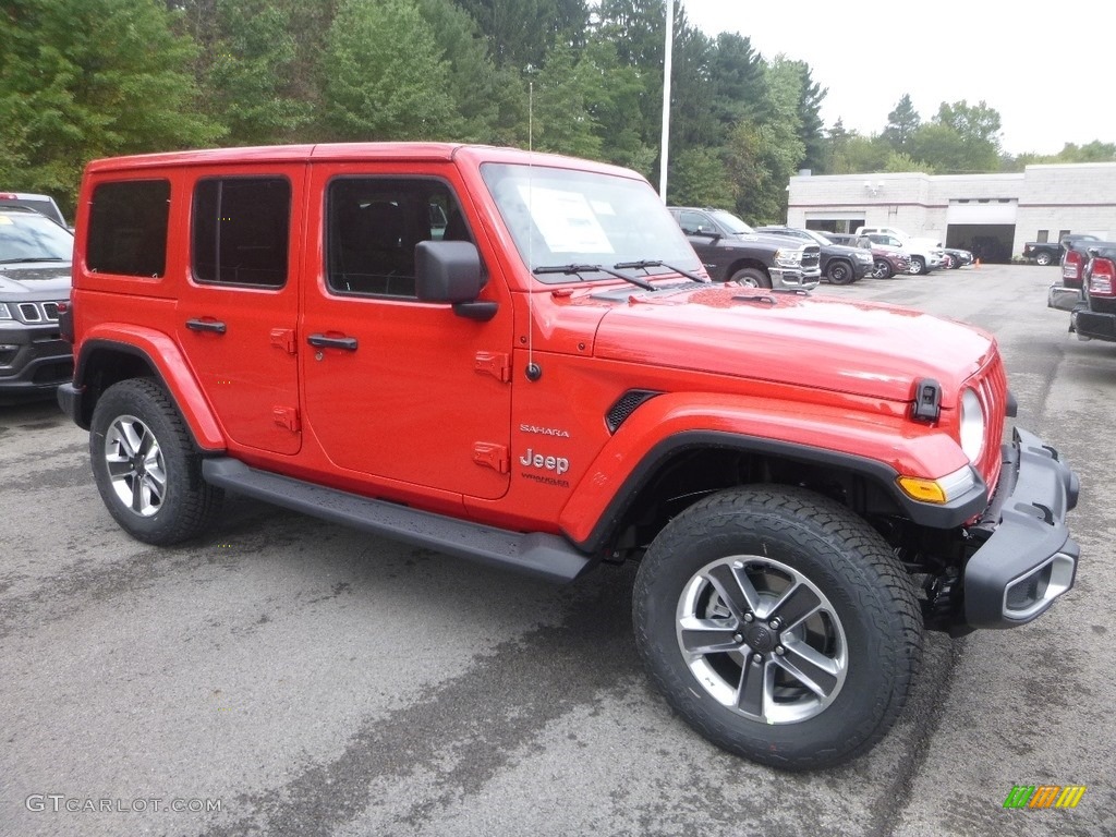 Firecracker Red 2020 Jeep Wrangler Unlimited Sahara 4x4 Exterior Photo #135368666