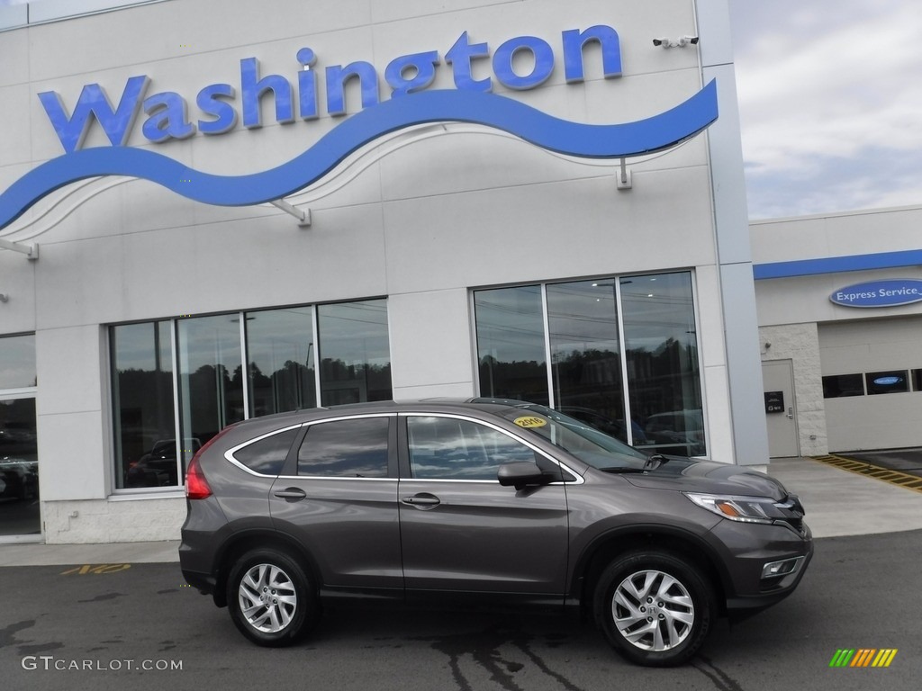 2016 CR-V EX AWD - Modern Steel Metallic / Black photo #2