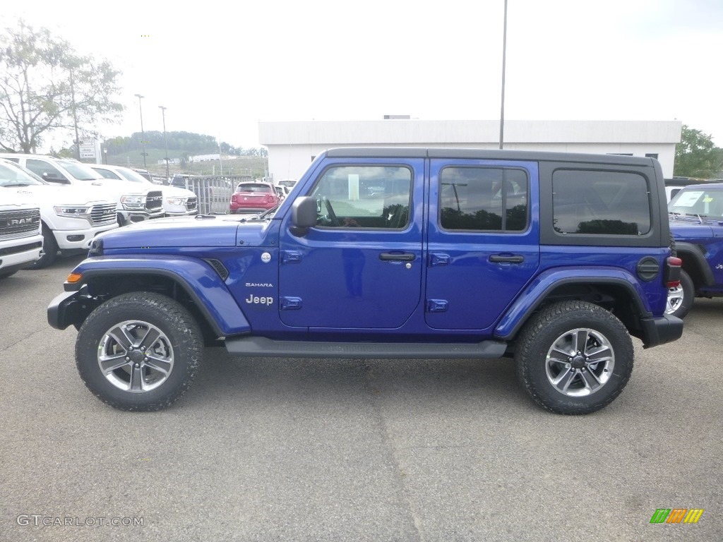 Ocean Blue Metallic 2020 Jeep Wrangler Unlimited Sahara 4x4 Exterior Photo #135374435
