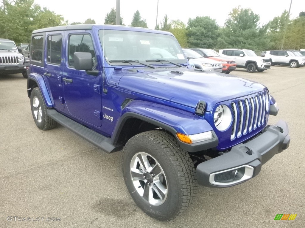 Ocean Blue Metallic 2020 Jeep Wrangler Unlimited Sahara 4x4 Exterior Photo #135374633
