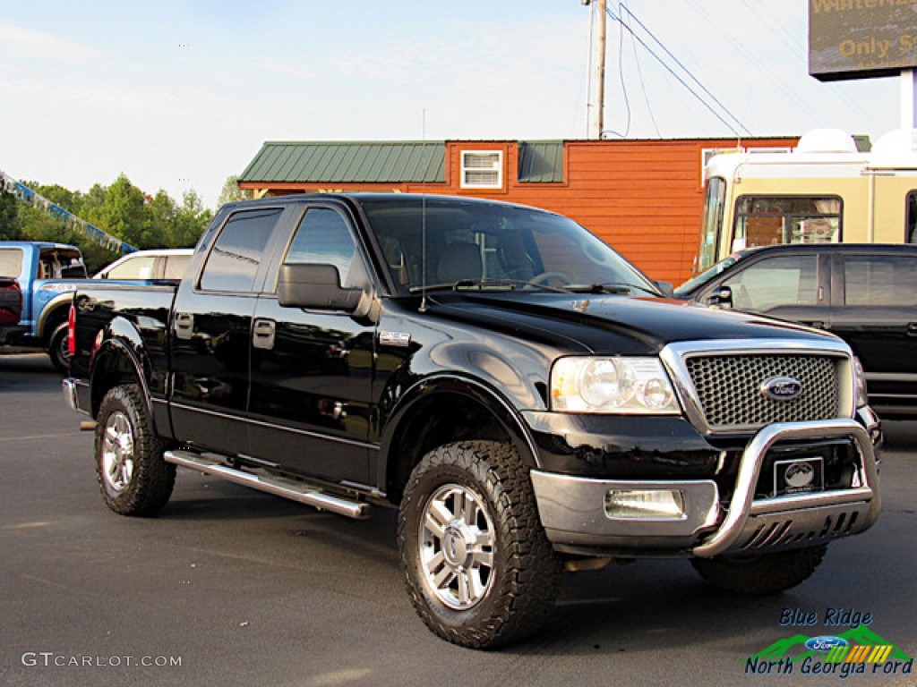 2005 F150 Lariat SuperCrew 4x4 - Black / Tan photo #7