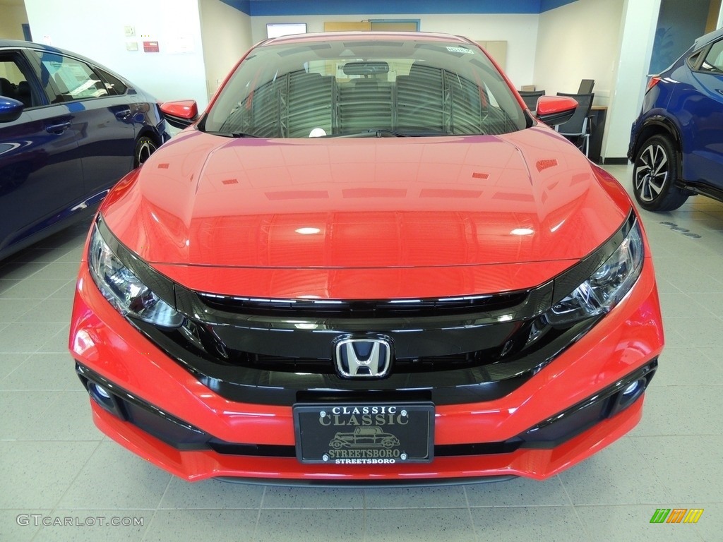 2019 Civic Sport Sedan - Rallye Red / Black photo #2