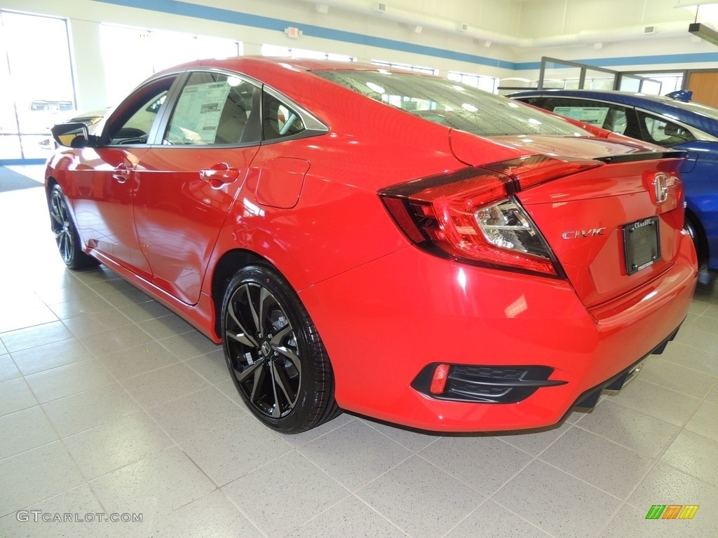 2019 Civic Sport Sedan - Rallye Red / Black photo #6
