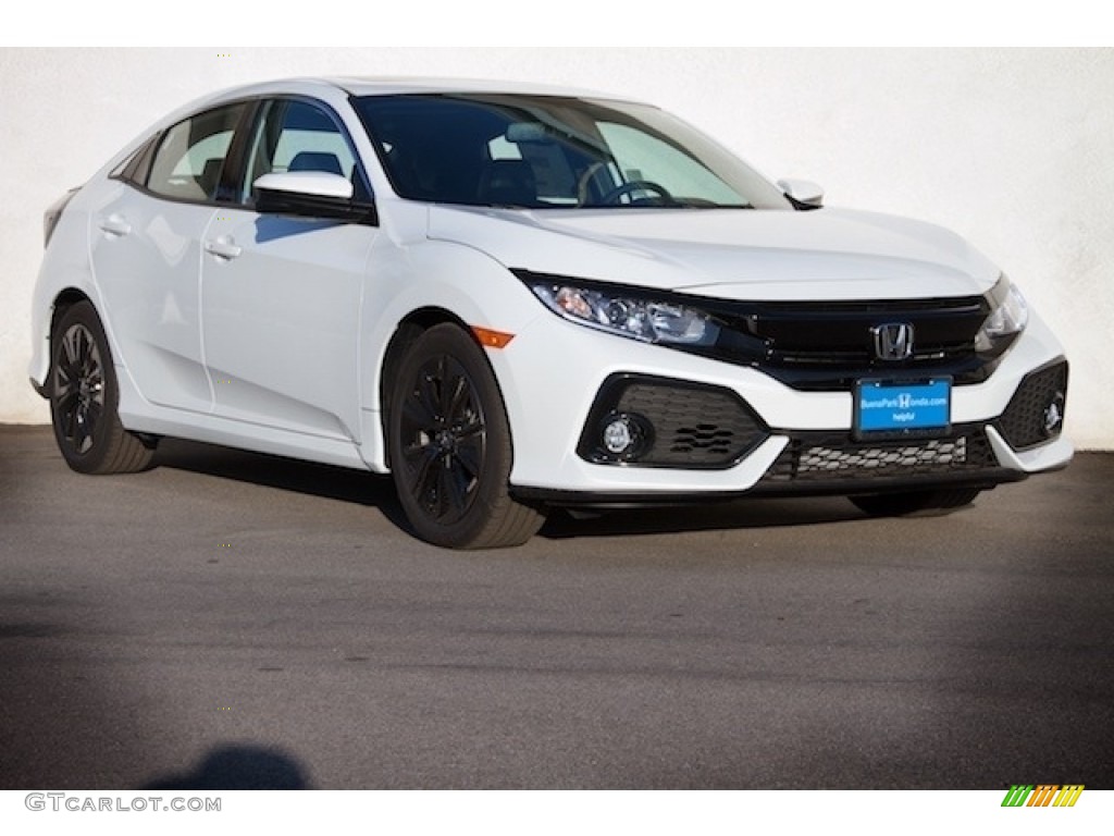 2019 Civic EX Hatchback - White Orchid Pearl / Black/Ivory photo #1