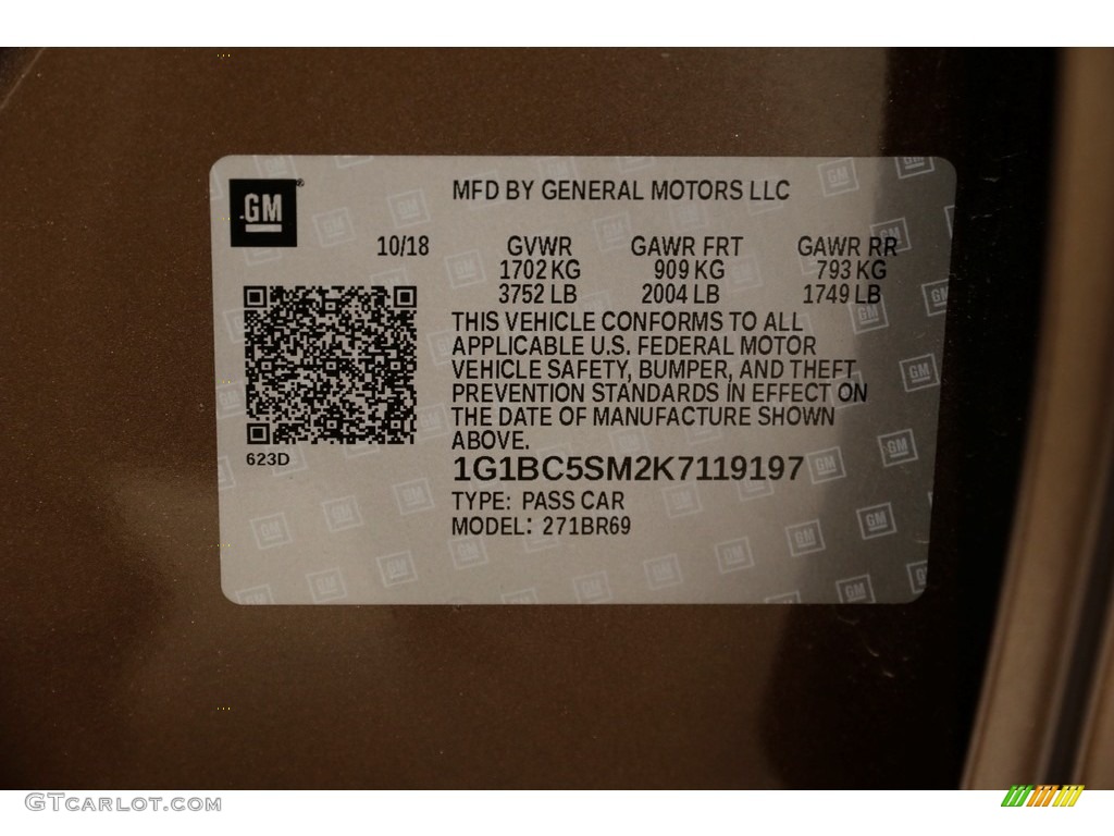 2019 Cruze LS - Oakwood Metallic / Jet Black/­Galvanized photo #19