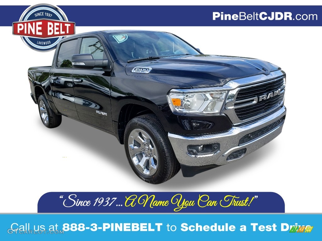 2020 1500 Big Horn Crew Cab 4x4 - Diamond Black Crystal Pearl / Black/Diesel Gray photo #1