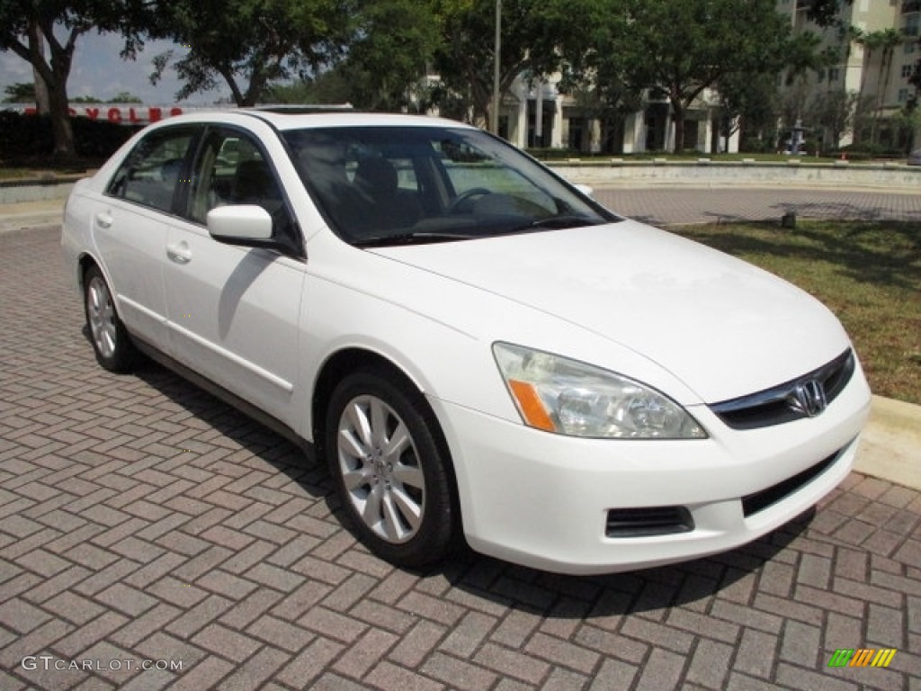 2007 Accord LX V6 Sedan - Taffeta White / Ivory photo #14
