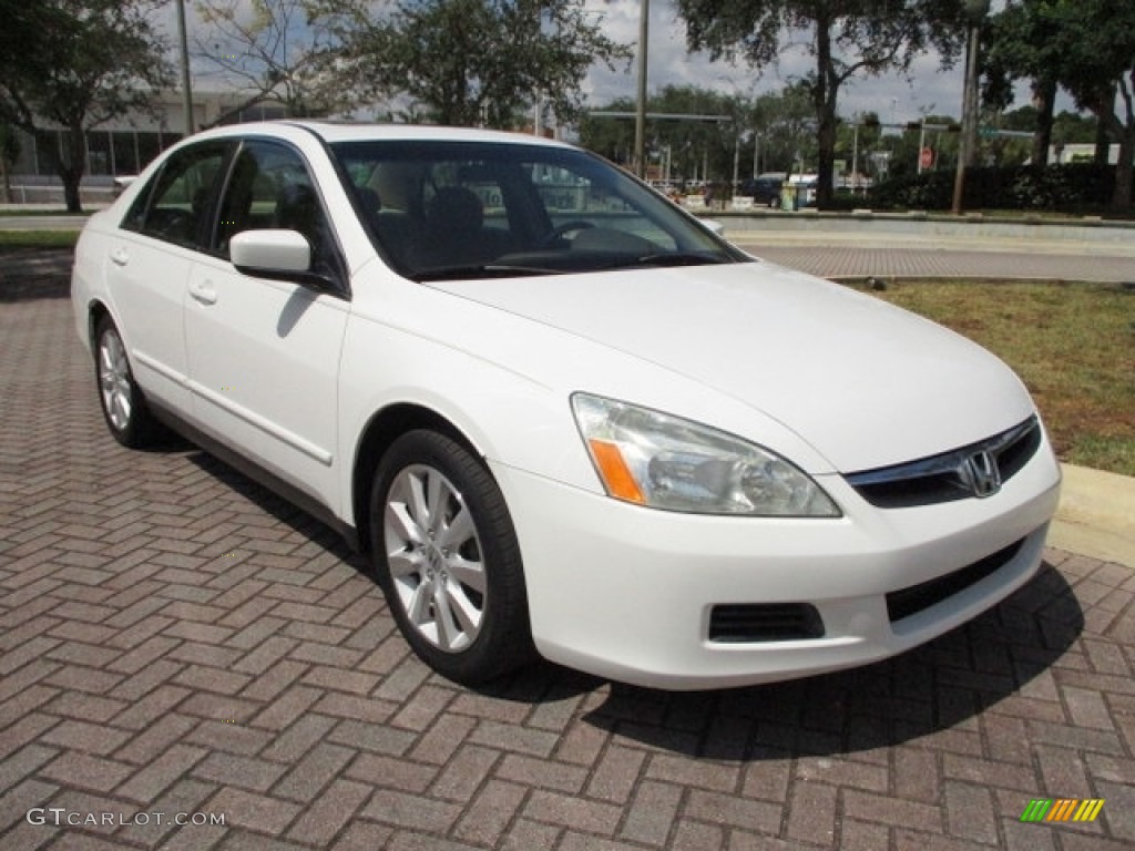2007 Accord LX V6 Sedan - Taffeta White / Ivory photo #50