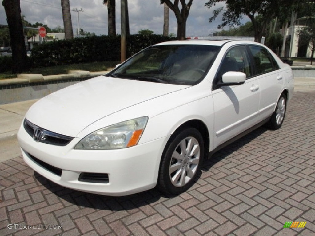 2007 Accord LX V6 Sedan - Taffeta White / Ivory photo #57