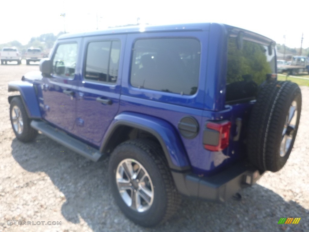2020 Wrangler Unlimited Sahara 4x4 - Ocean Blue Metallic / Black photo #3