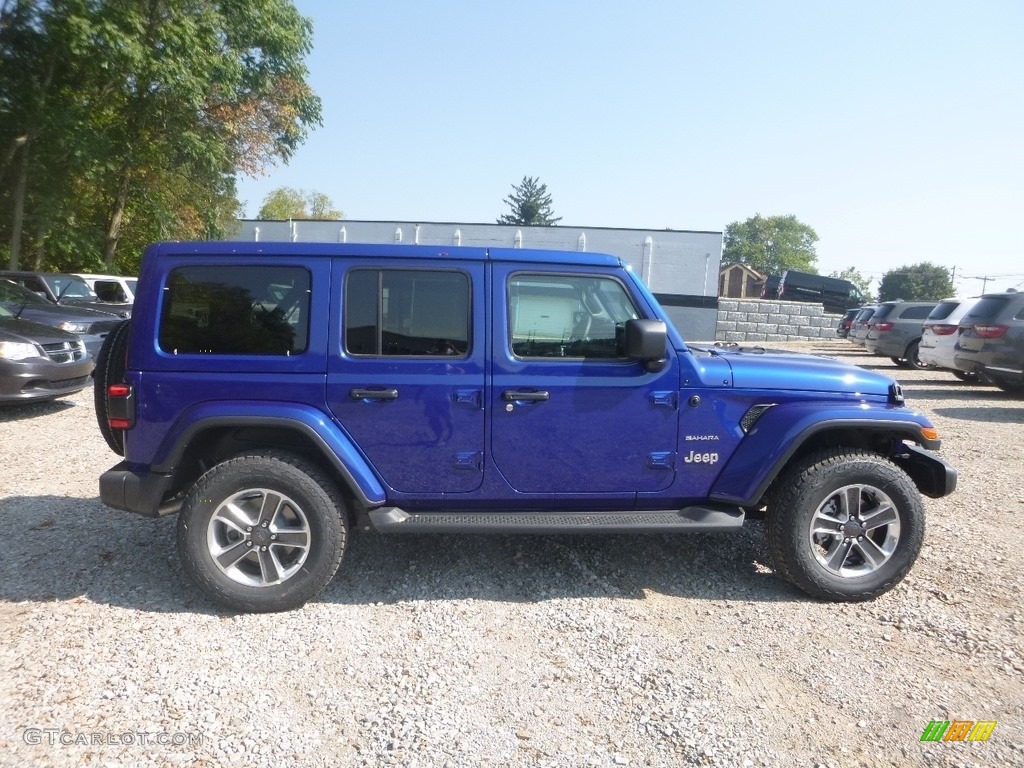 2020 Wrangler Unlimited Sahara 4x4 - Ocean Blue Metallic / Black photo #6