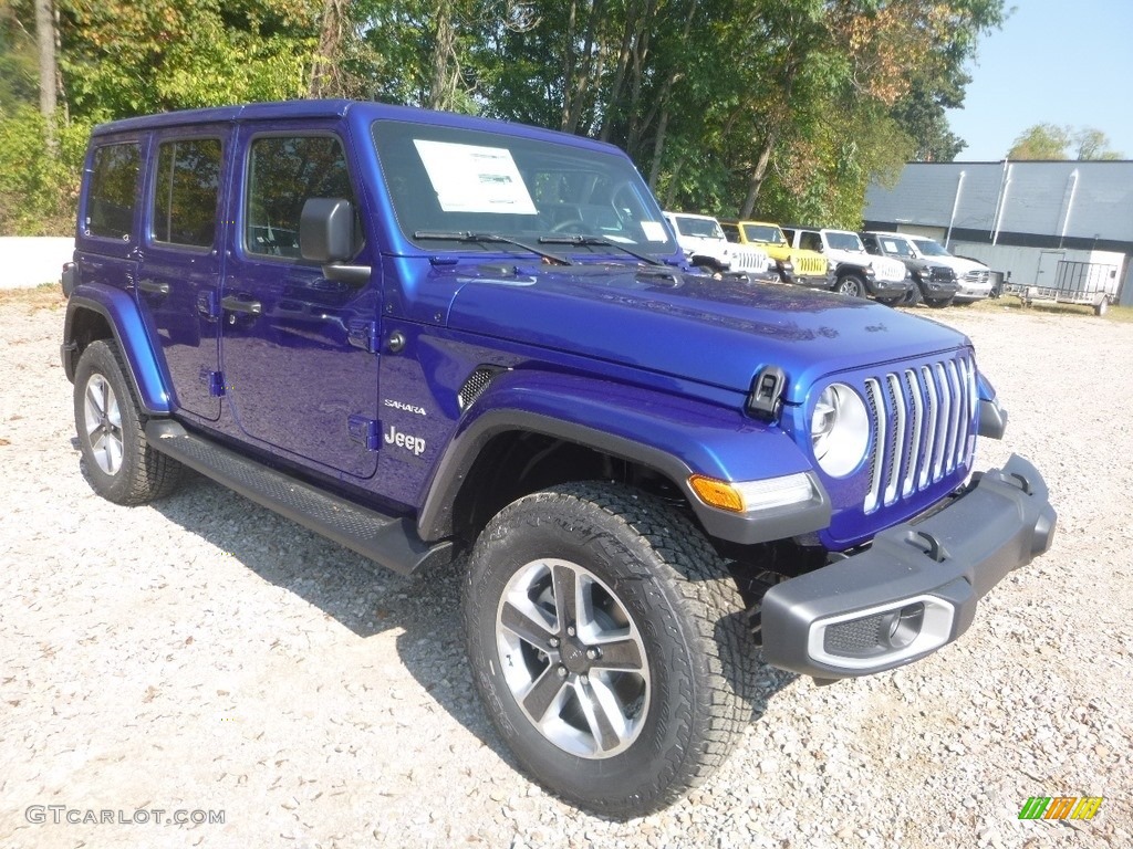 2020 Wrangler Unlimited Sahara 4x4 - Ocean Blue Metallic / Black photo #7