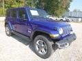 2020 Ocean Blue Metallic Jeep Wrangler Unlimited Sahara 4x4  photo #7