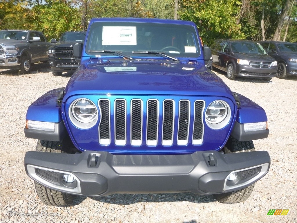 2020 Wrangler Unlimited Sahara 4x4 - Ocean Blue Metallic / Black photo #8