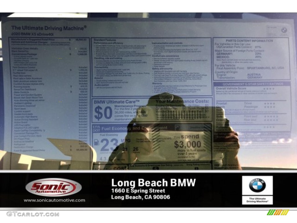 2020 X5 sDrive40i - Manhattan Metallic / Black photo #10