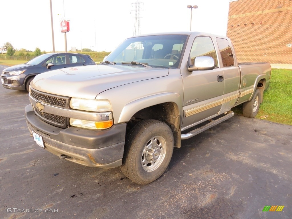 2002 Silverado 2500 LS Extended Cab 4x4 - Medium Charcoal Gray Metallic / Graphite photo #7