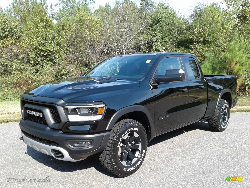 2020 1500 Rebel Quad Cab 4x4 - Diamond Black Crystal Pearl / Red/Black photo #2